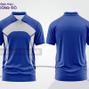 Mẫu thiết kế áo polo basic công sở màu xanh dương phối trắng ctpb4253