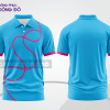 Mẫu áo thun polo basic đồng phục công ty màu xanh cyan phối đỏ ctpb4355