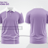 Mẫu áo polo basic cho doanh nghiệp đẹp màu tím lavender phối trắng ctpb4418
