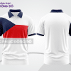 Mẫu thiết kế áo polo basic đồng phục doanh nghiệp đẹp màu trắng phối xanh navy và đỏ ctpb4461