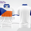Mẫu polo basic đồng phục văn phòng đẹp màu trắng phối xanh dương và cam ctpb4463