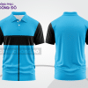 Mẫu áo polo basic cho doanh nghiệp màu xanh cyan phối đen ctpb4466