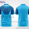 Mẫu thiết kế áo polo basic công sở màu xanh cyan phối xanh dương ctpb4485
