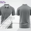 Mẫu thiết kế áo polo basic đồng phục doanh nghiệp màu xám phối trắng ctpb4613