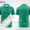 Mẫu polo basic công sở màu xanh ngọc phối trắng ctpb4615