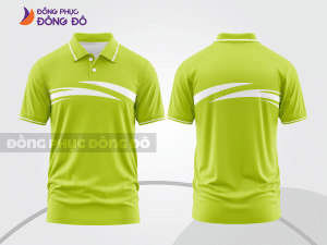 Mẫu áo thun polo basic cho doanh nghiệp đẹp màu xanh chuối phối trắng ctpb4736