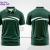 Mẫu đồng phục áo polo basic văn phòng màu xanh rêu phối trắng ctpb4739