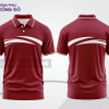 Mẫu polo basic đồng phục nhân viên màu đỏ đô phối trắng ctpb4743