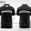 Mẫu áo thun polo basic đồng phục nhân viên đẹp màu đen phối trắng ctpb4748