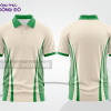 Mẫu polo basic đồng phục công ty màu kem phối xanh rêu ctpb4763