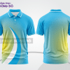 Mẫu áo polo basic cho doanh nghiệp đẹp màu xanh cyan phối vàng ctpb4814