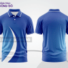 Mẫu polo basic đồng phục nhân viên màu xanh dương phối xanh cyan ctpb4815