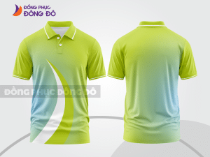 Mẫu áo thun polo basic đồng phục công sở đẹp màu xanh chuối phối xanh da trời ctpb4816