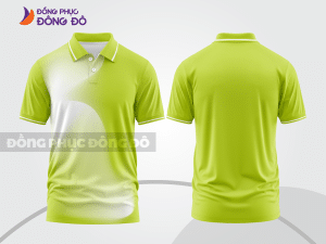 Mẫu áo thun polo basic đồng phục công sở đẹp màu xanh chuối phối trắng ctpb4900