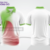 Mẫu áo polo basic công sở đẹp màu trắng phối xanh lá và hồng phấn ctpb4922