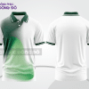 Mẫu áo thun polo basic cho doanh nghiệp đẹp màu trắng phối xanh rêu ctpb4924