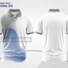Mẫu áo thun polo basic đồng phục nhân viên đẹp màu trắng phối xám và xanh dương ctpb4932