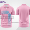 Mẫu áo polo basic công sở đẹp màu hồng phấn phối trắng ctpb4938