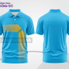 Mẫu áo thun polo basic cho doanh nghiệp đẹp màu xanh cyan phối trắng ctpb4940