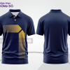 Mẫu áo polo basic đồng phục doanh nghiệp đẹp màu xanh navy phối vàng ctpb4950