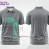 Mẫu áo thun polo basic đồng phục công ty đẹp màu xám phối xanh bạc hà ctpb4952