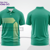 Mẫu áo polo basic công sở đẹp màu xanh ngọc phối trắng ctpb4954