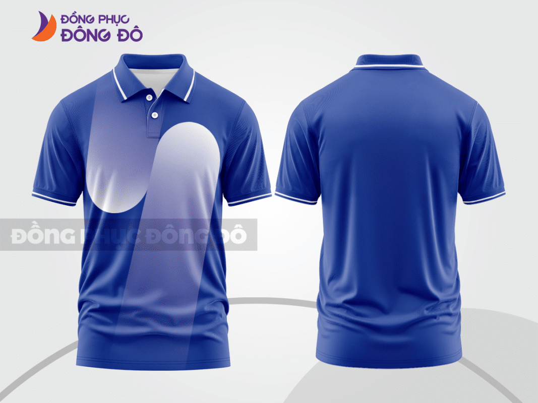 Áo polo đồng phục xanh dương phối trắng ctpb4980