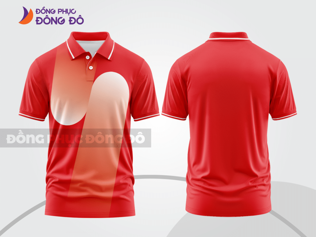 Áo polo đồng phục văn phòng màu đỏ phối trắng ctpb4987