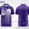 Áo polo đồng phục công ty màu tím phối trắng ctpb4989