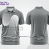 Áo thun polo công sở màu xám phối trắng CTPB4992