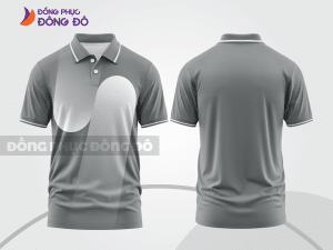 Áo thun polo công sở màu xám phối trắng CTPB4992