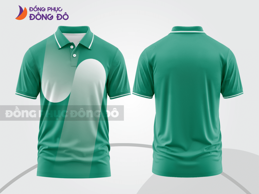 Áo polo đồng phục công ty xanh ngọc phối trắng ctpb4994