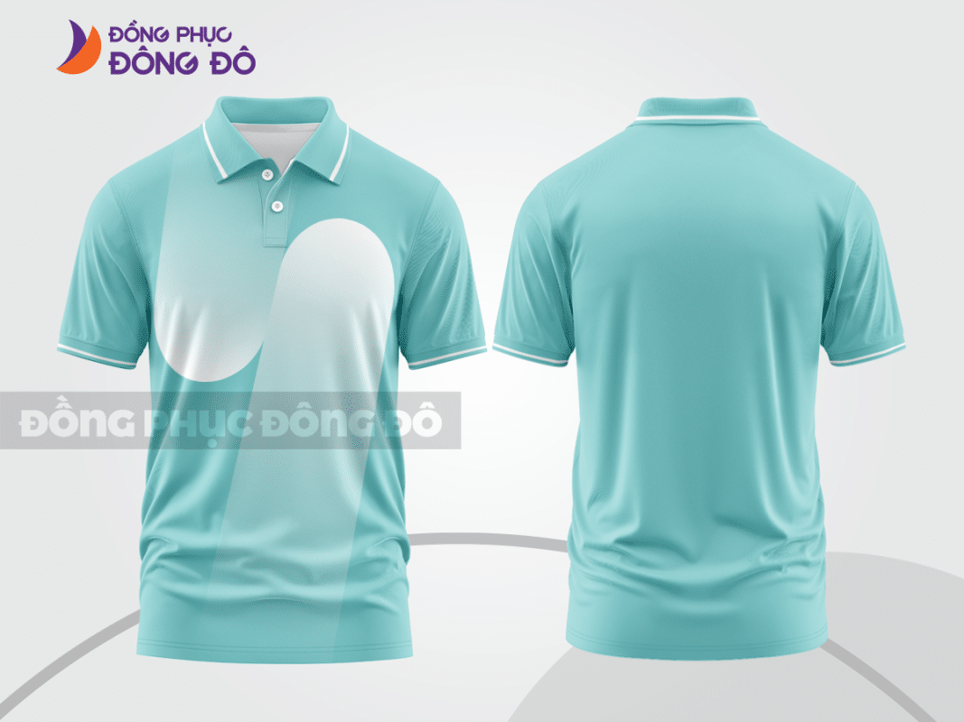 Áo polo đồng phục xanh da trời phối trắng ctpb4996