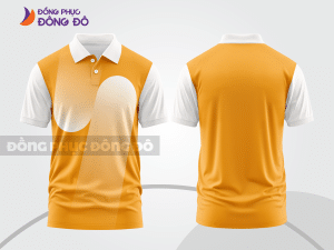 Mẫu polo basic đồng phục nhân viên đẹp màu trắng phối cam ctpb5000