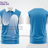 Mẫu áo polo basic đồng phục công ty màu xanh da trời phối trắng họa tiết oval ctpb5001