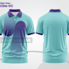 Mẫu áo polo basic đồng phục công ty màu xanh ngọc phối tím họa tiết oval ctpb5005