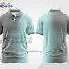 Mẫu polo basic đồng phục doanh nghiệp màu xám phối xanh bạc hà họa tiết chấm chuyển sắc ctpb5091