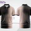 Mẫu áo polo basic đồng phục nhân viên màu đen phối kem họa tiết chấm chuyển sắc ctpb5092