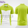 Mẫu áo polo basic đồng phục doanh nghiệp màu xanh chuối phối trắng họa tiết line nhánh ctpb5141