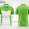 Mẫu polo basic đồng phục công ty màu xanh lá non phối trắng họa tiết line nhánh ctpb5142