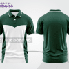 Mẫu áo polo basic đồng phục văn phòng màu xanh rêu phối trắng họa tiết line nhánh ctpb5144