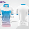 Mẫu áo thun polo basic đồng phục công sở màu trắng phối xanh cyan và hồng ctpb5160