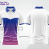 Mẫu polo basic đồng phục doanh nghiệp màu trắng phối tím và xanh dương ctpb5161