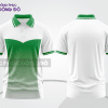 Mẫu polo basic đồng phục văn phòng màu trắng phối xanh lá ctpb5164