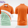 Mẫu polo basic đồng phục văn phòng màu cam phối xanh ngọc họa tiết sóng chéo ctpb5199