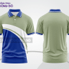 Mẫu áo polo basic đồng phục doanh nghiệp màu xanh navy phối trắng họa tiết sóng chéo ctpb5201