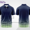 Mẫu áo polo basic đồng phục doanh nghiệp màu xanh navy phối xanh lá họa tiết chấm ctpb5256