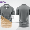Mẫu polo basic đồng phục văn phòng màu xám phối be họa tiết chéo ctpb5342