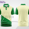 Mẫu polo basic đồng phục công sở màu kem phối xanh rêu họa tiết chéo ctpb5353