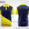 Mẫu polo basic đồng phục văn phòng màu xanh navy phối vàng họa tiết chữ X ctpb5367